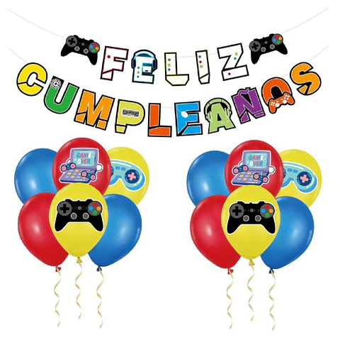 Guirnalda con globos gamer