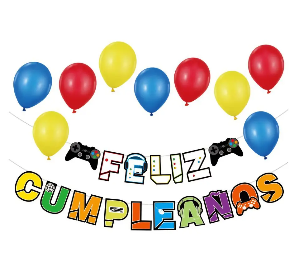 Guirnalda con globos gamer 1