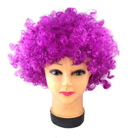 Peluca Afro color Verde Morado