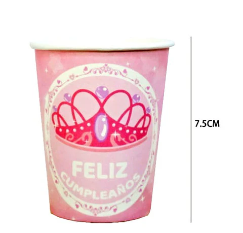 Vasos de carton Princesa 6 unidades