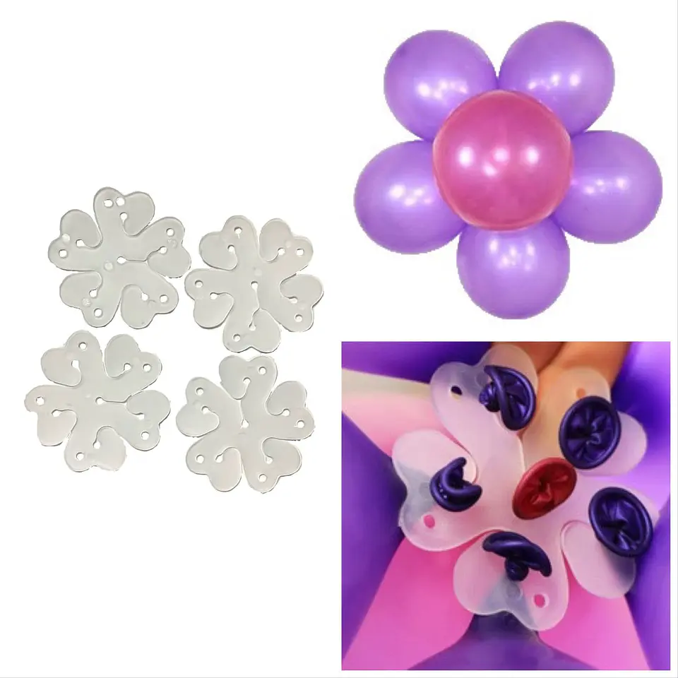 Soporte plastico de globosen  forma de flor 2
