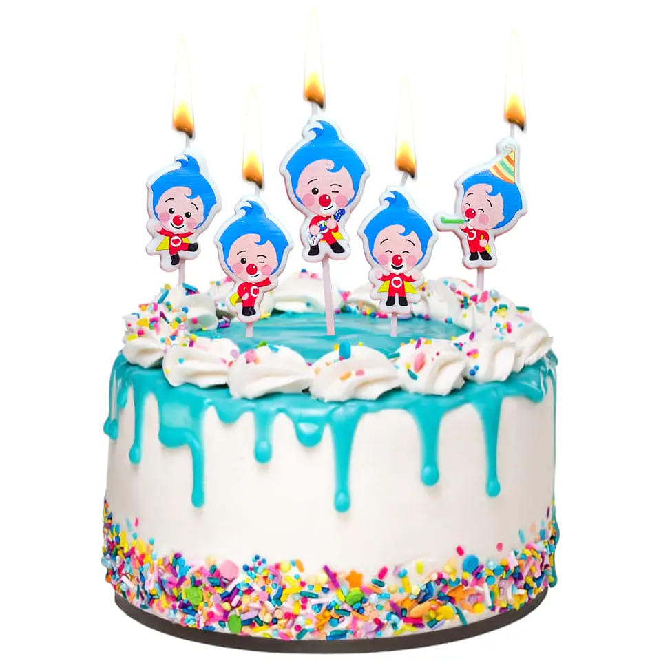 Vela cumpleaños Plim Plim 5 unidades  1