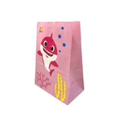 Bolsa de papel Kraft Baby Shark rosado