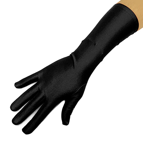 Guante Negro Liso Mediano 34 cm  