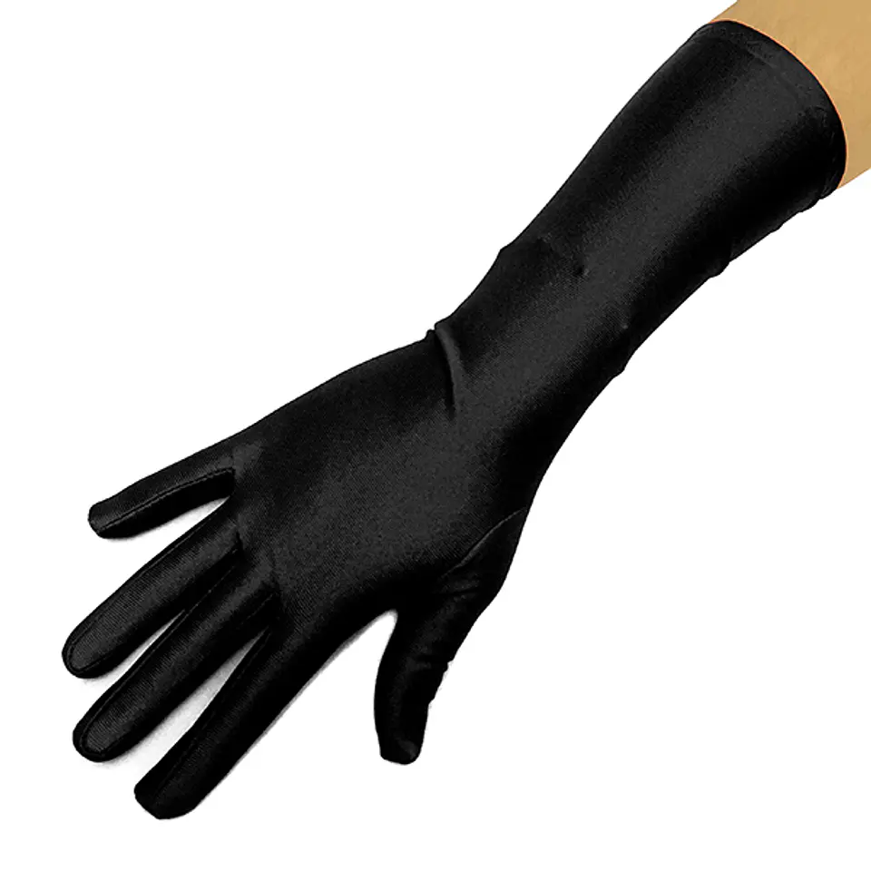 Guante Negro Liso Mediano 34 cm   1