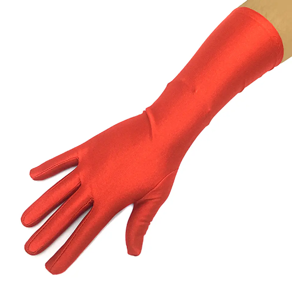 Guante Rojo Liso Mediano 34 cm  1