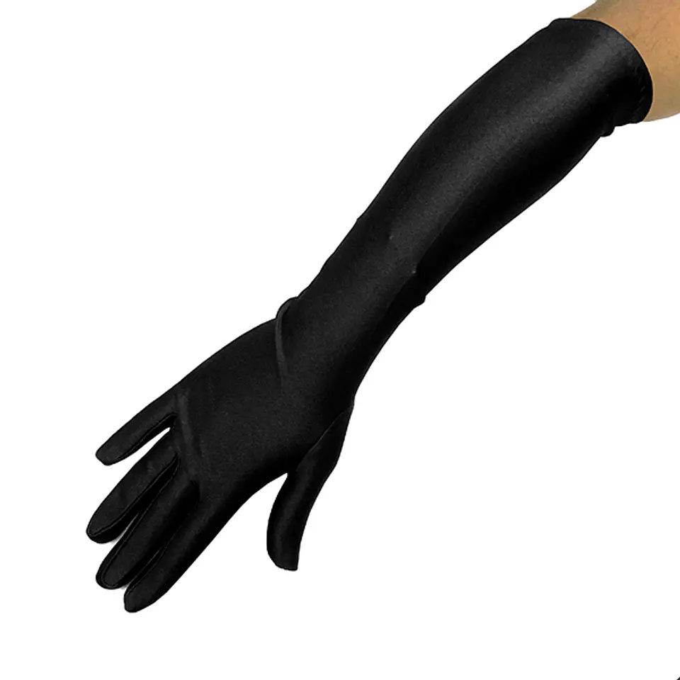 Guante Negro Liso Largo 45 cm  1