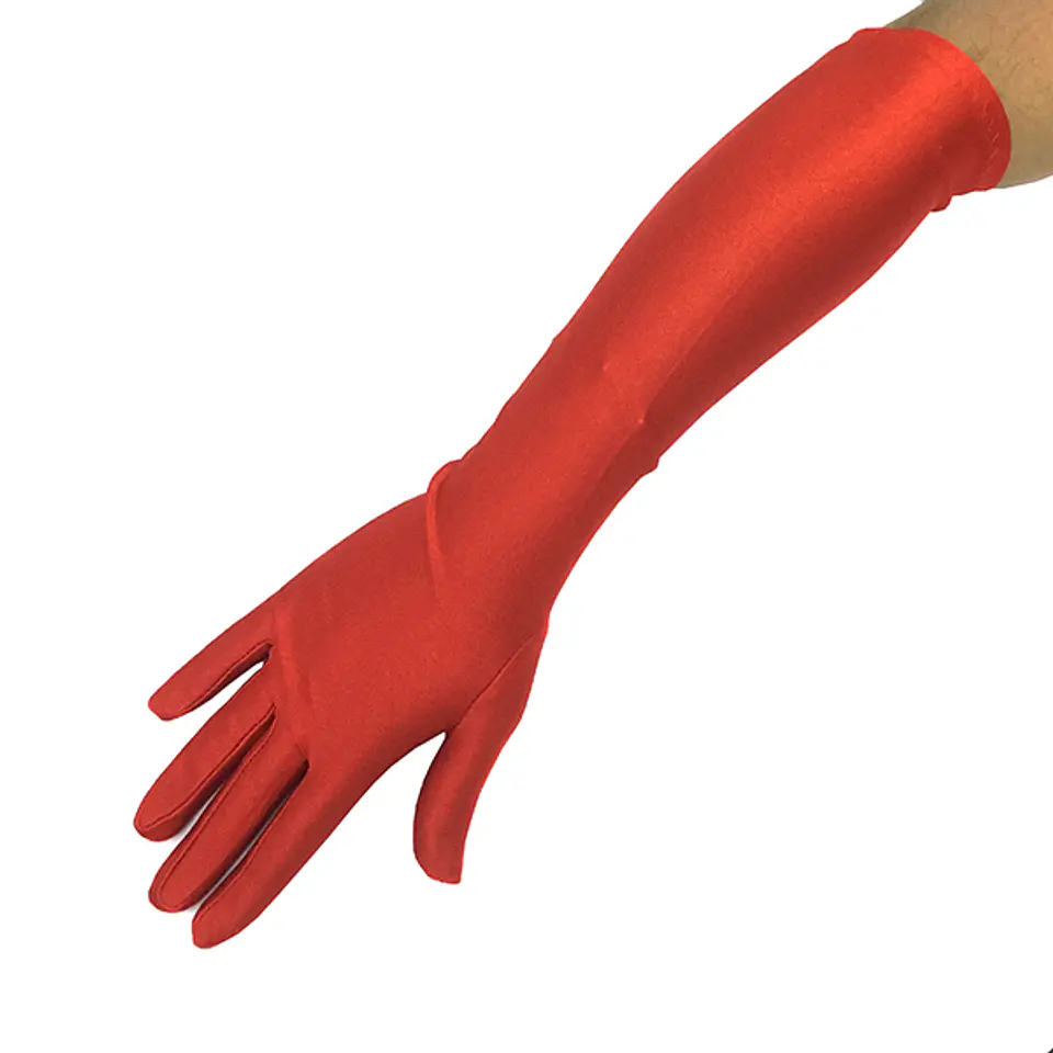Guante Rojo Liso Largo 45 cm  1