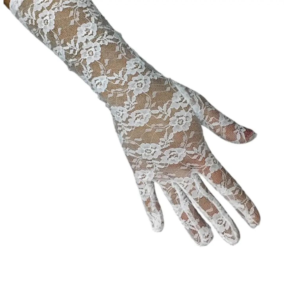 Guante Encaje Blanco Largo 45 cm 1