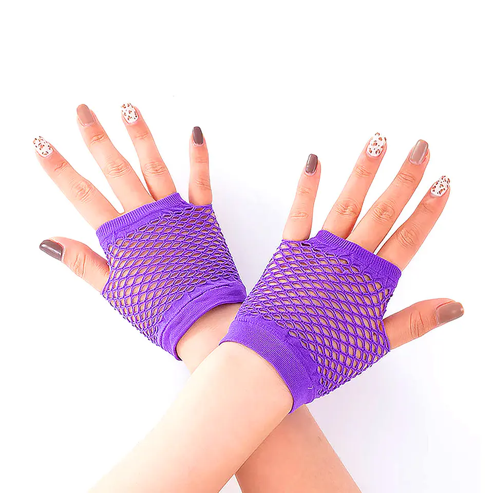 Guante Malla Corto Morado  1