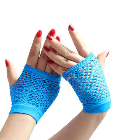 Guante Malla Corto Celeste