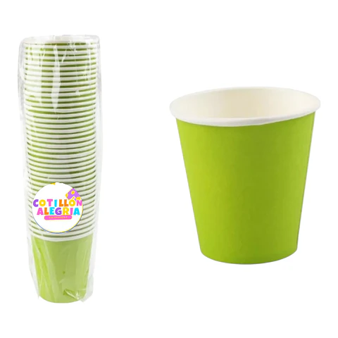 Vasos 40 unidades cartón verde