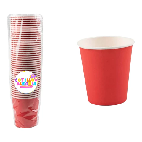 Vasos 40 unidades cartón rojo