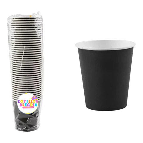 Vasos 40 unidades cartón negro