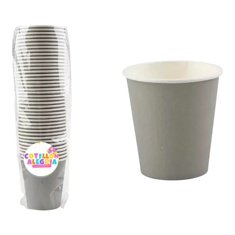 Vasos 40 unidades cartón gris