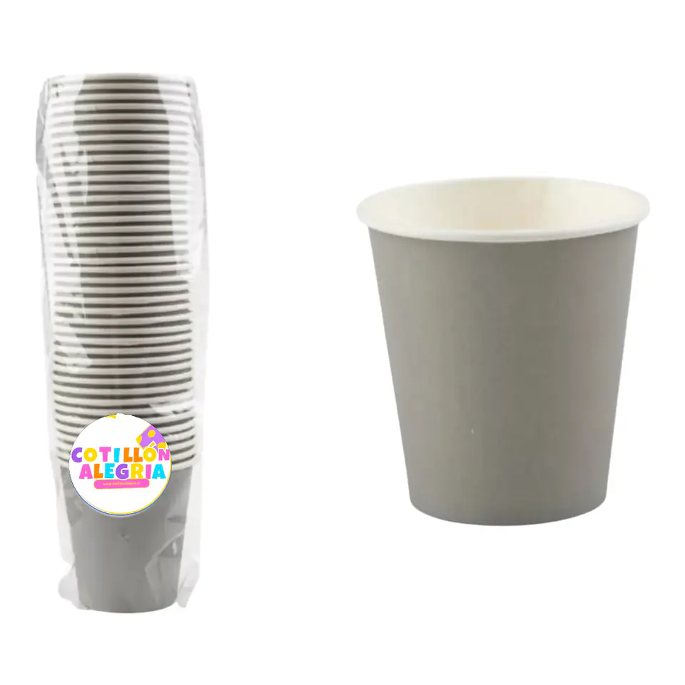 Vasos 40 unidades cartón gris 1