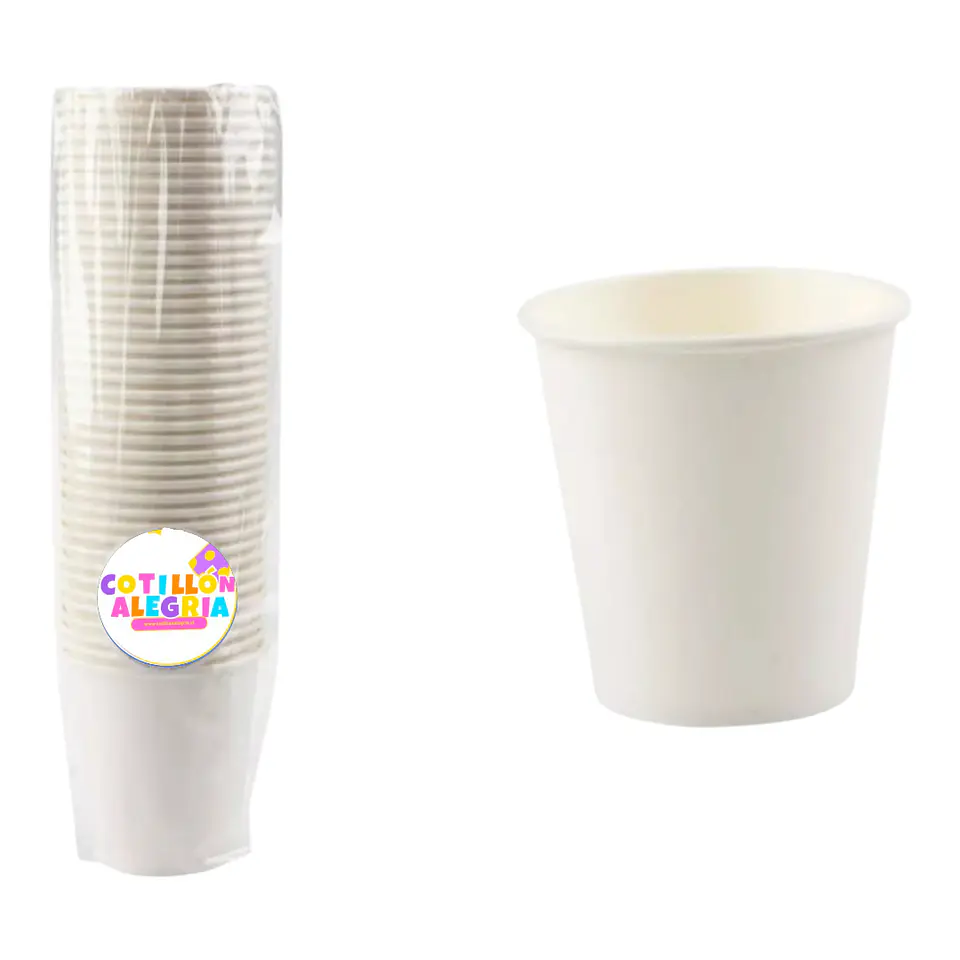 Vasos 40 unidades cartón blanco 1