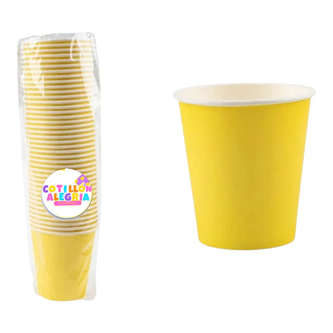 Vasos 40 unidades cartón amarillo