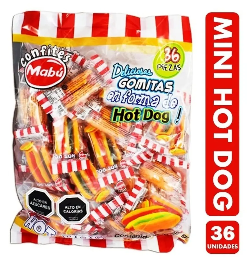 Gomitas Mini Hot Dog 36 Unidades 1
