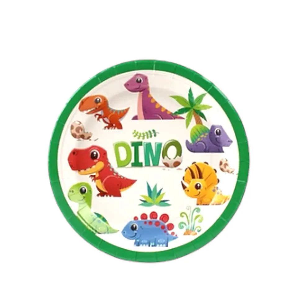 Platos cartón dino x6 1