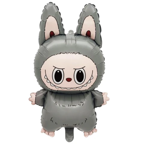 Globo metálico Labubu gris 