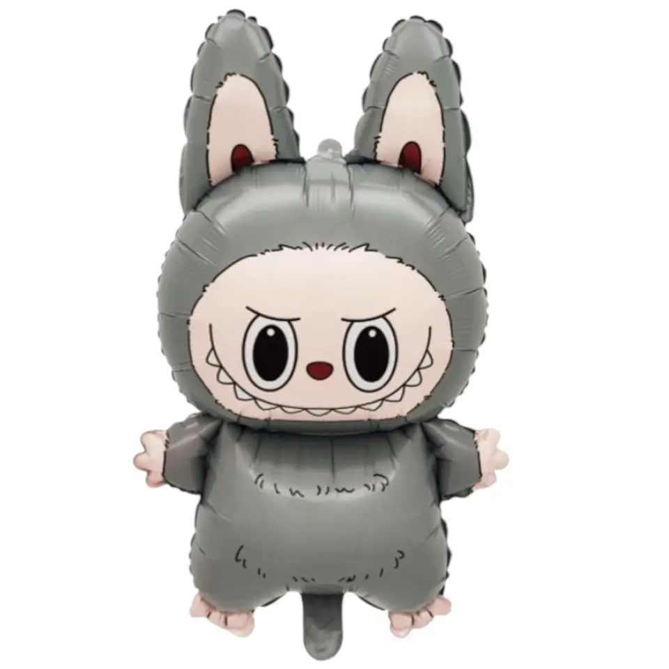 Globo metálico Labubu gris  1