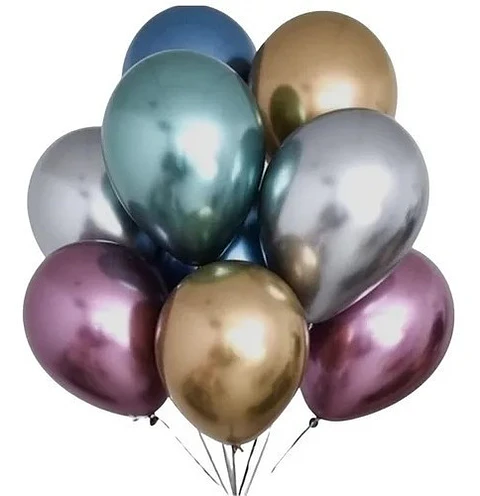 Globo cromado 50 unidades Multicolor 