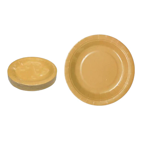 Platos 40 unidades de cartón dorado