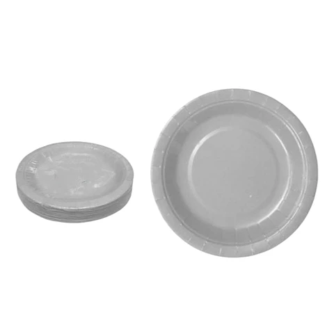 Platos 40 unidades de cartón gris