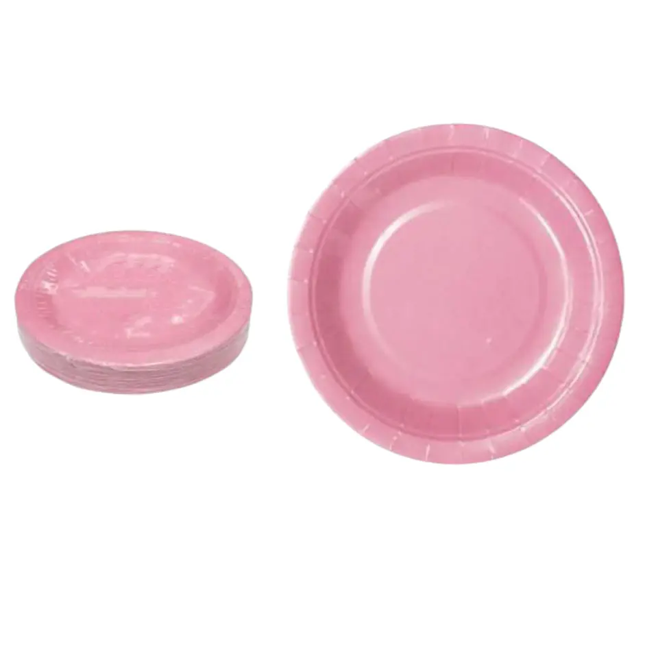 Platos 40 unidades de cartón rosa 1