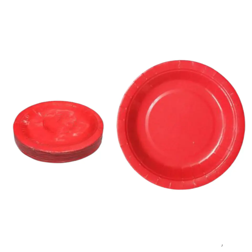 Platos 40 unidades de cartón rojo 1