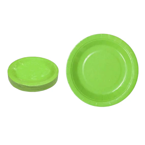 Platos 40 unidades de cartón verde