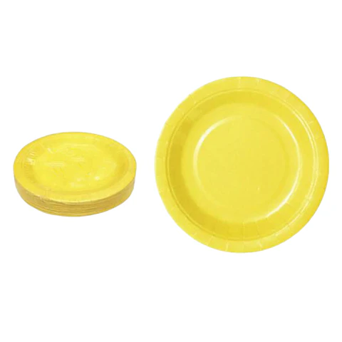 Platos 40 unidades de cartón amarillo