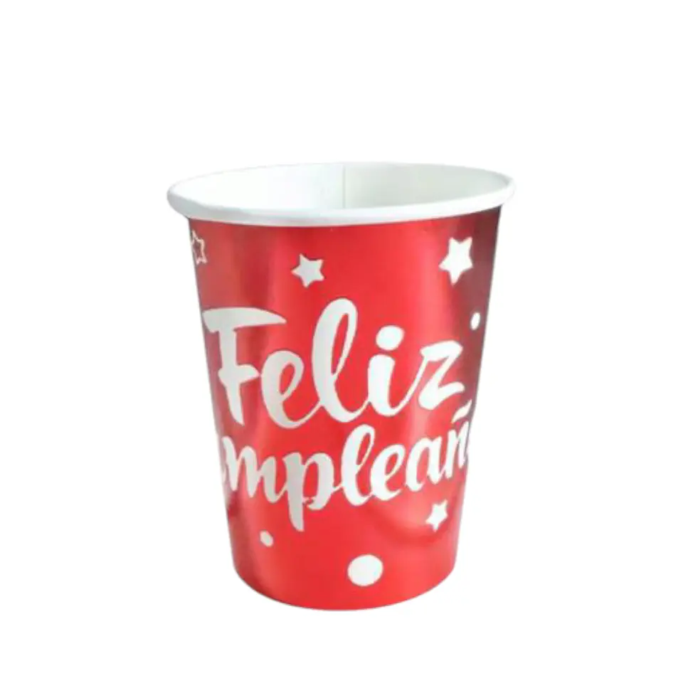 Vasos feliz cumpleaños rojo x6 1