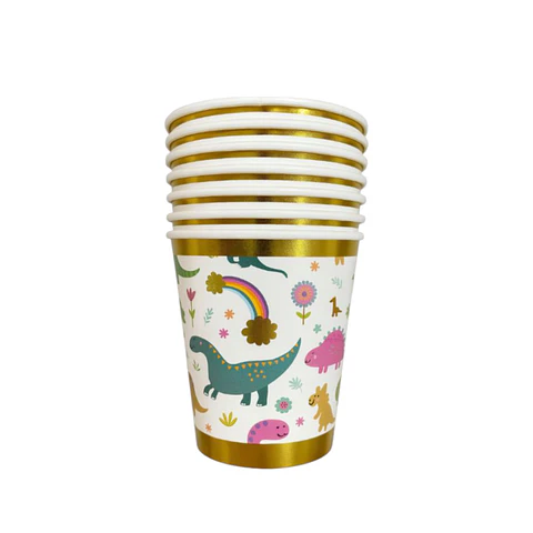 Vasos de carton dinosaurios x10