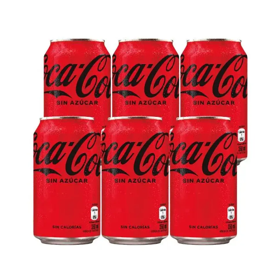 Coca cola zero 350ml 6 unidades  1