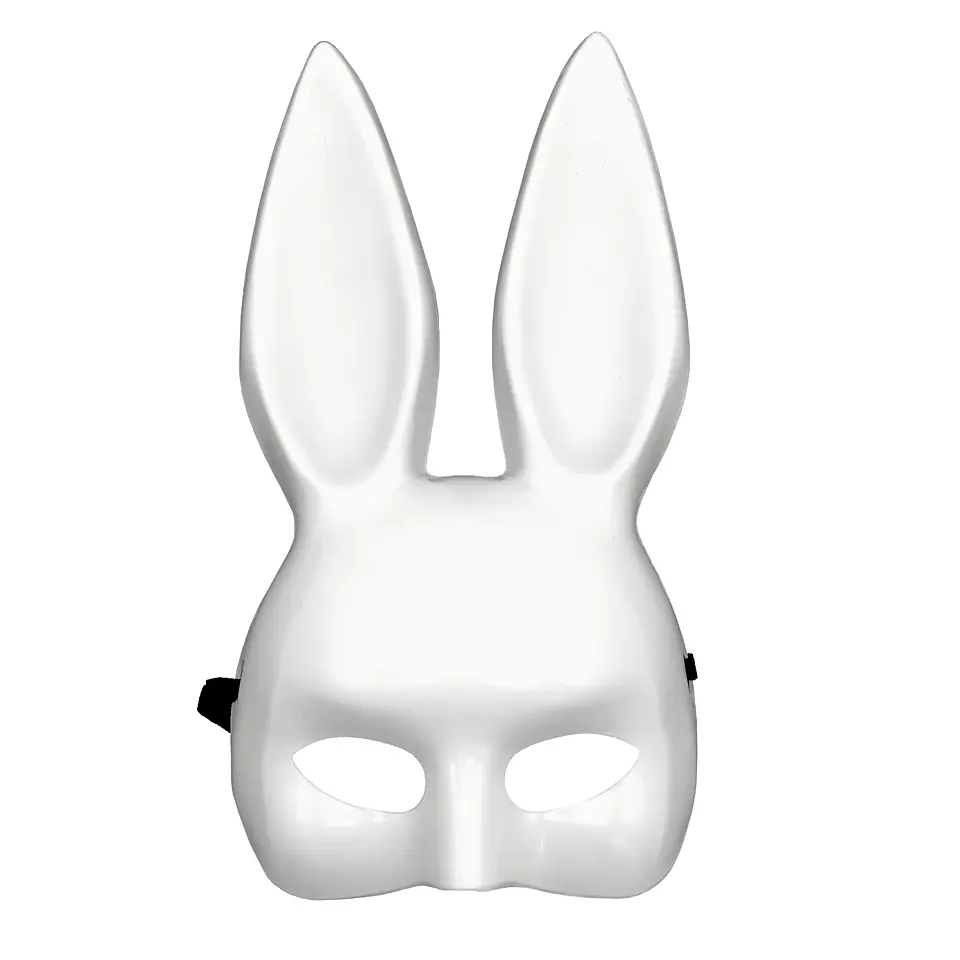 Máscara plástica conejo Blanco  1