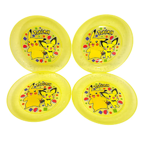 Platos reutilizable Pokemon x4