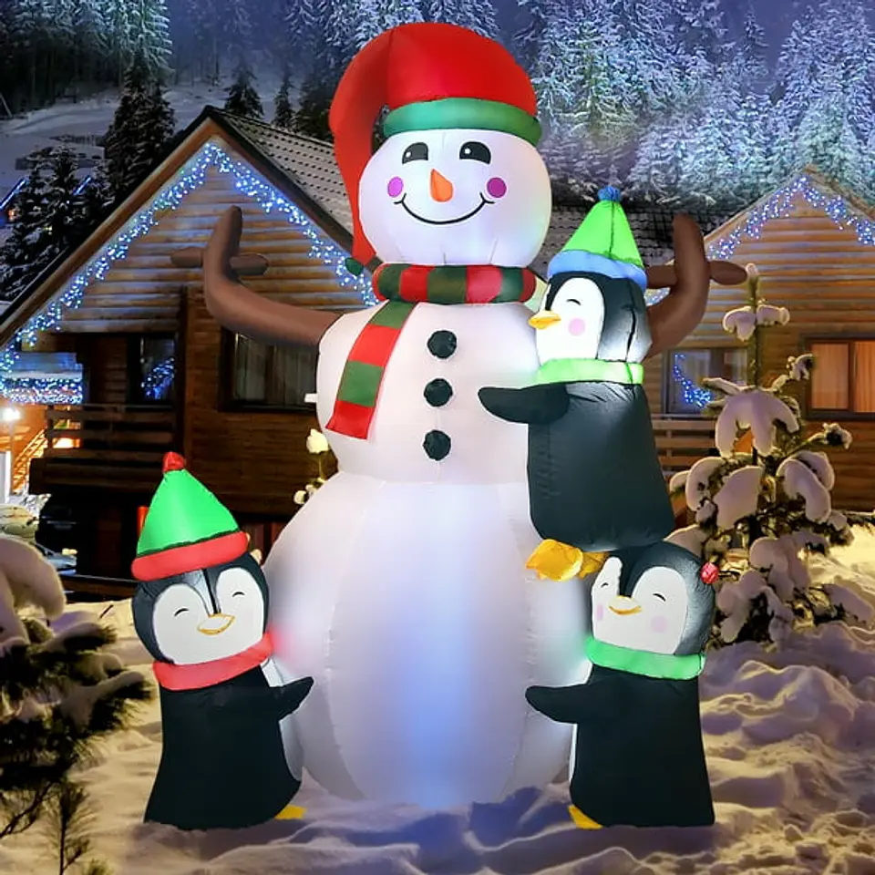 Muñeco de nieve inflable 180 cm 3