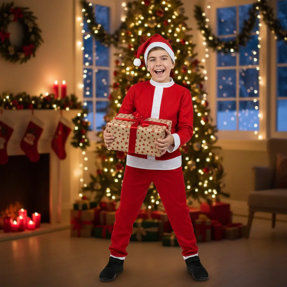 Traje infantil viejito pascuero para navidad 2