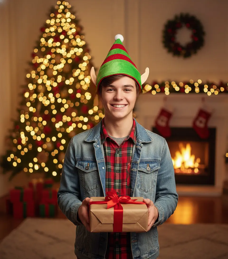 Gorro navideño con orejas de elfo 2