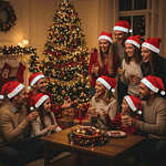 12 Gorros con luces LED para navidad 