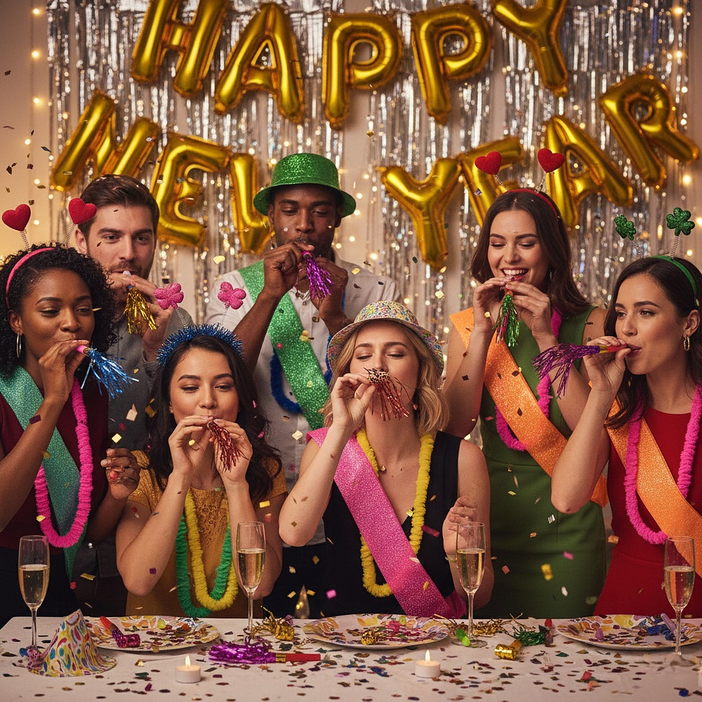 Pack cotillón año nuevo 12 personas 