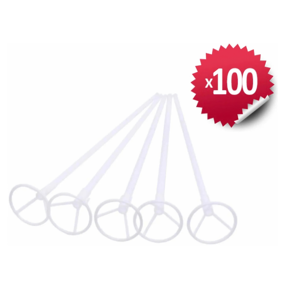 Varillas para globos 100 unidades 