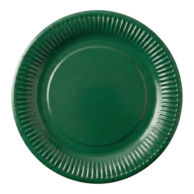 Platos de cartón verde 25 unidades 