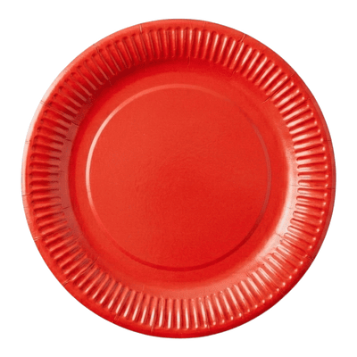 Platos de cartón rojo 25 unidades