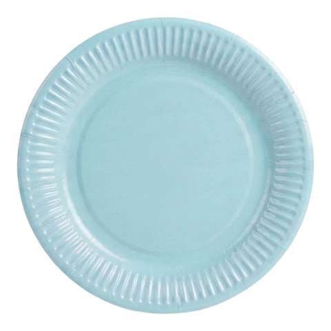 Platos de cartón celeste 25 unidades