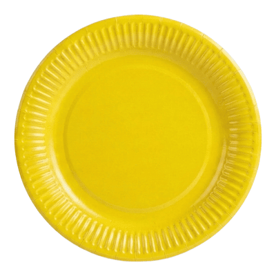 Platos de cartón amarillo 25 unidades
