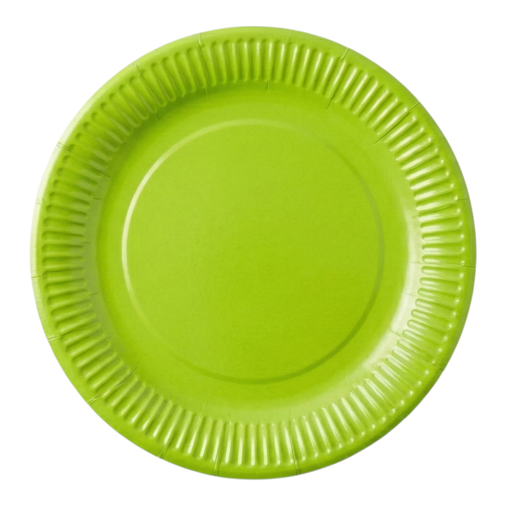 Platos de cartón verde lima 25 unidades