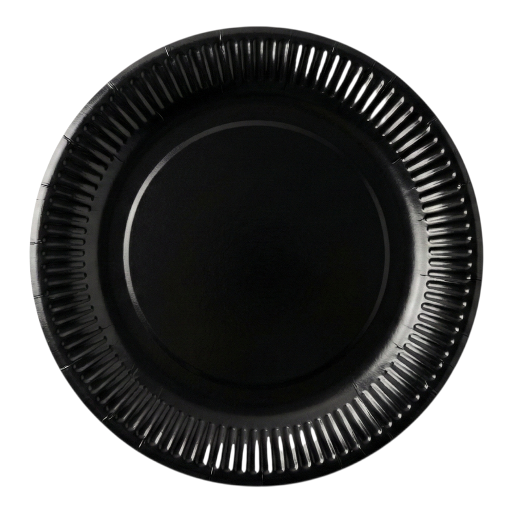Platos de cartón negro 25 unidades